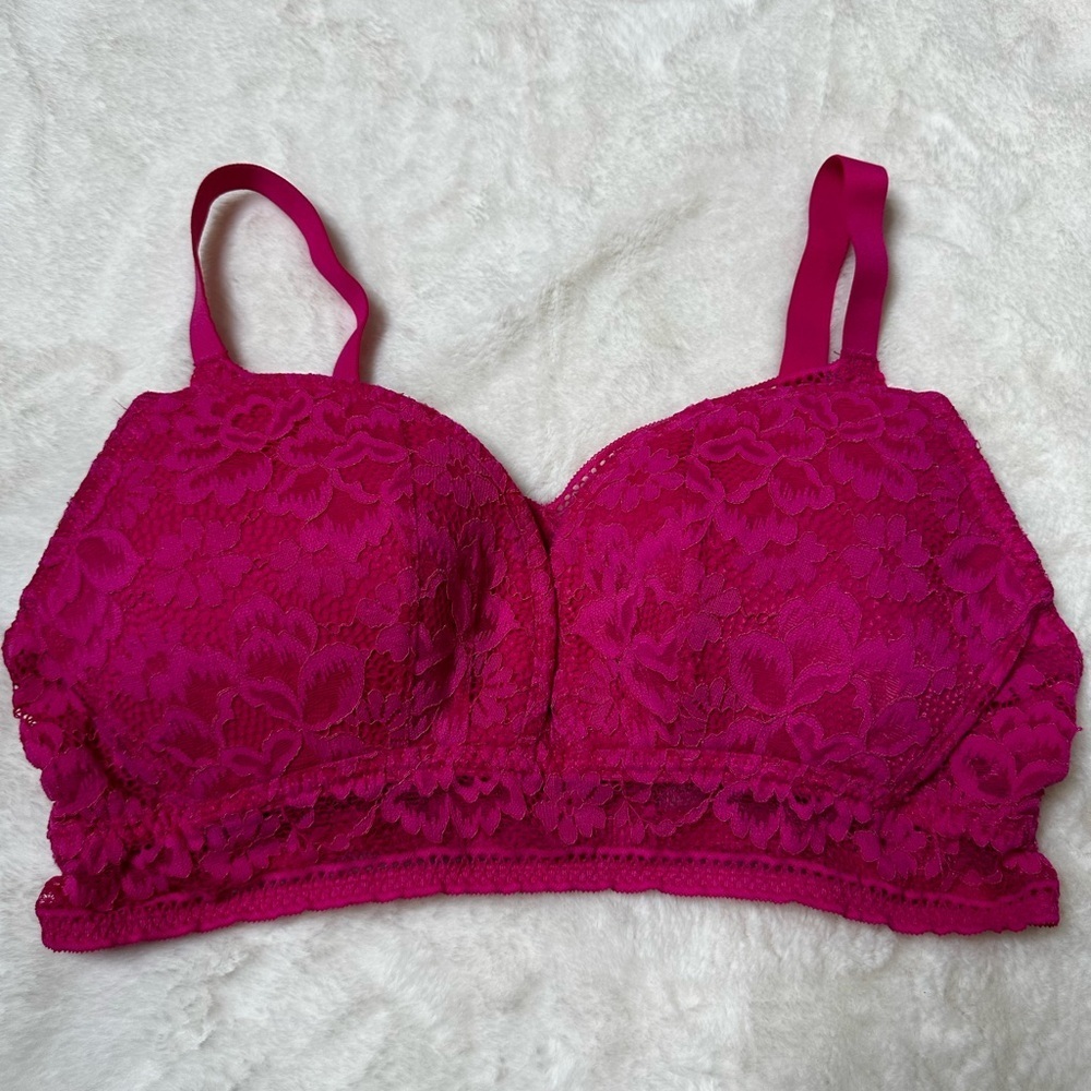 Knix Pink Lace Wireless Bra Intimates